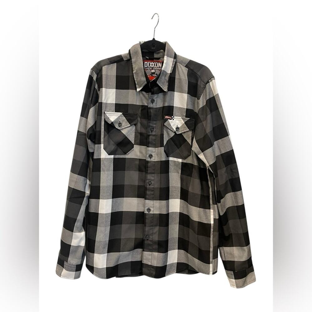 DIXXON Men's Black and White Checkered Shirt